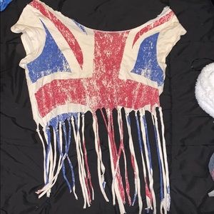 distressed england white top